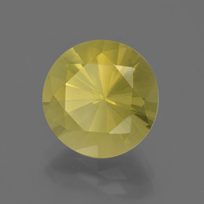 Quartzo amarelo natural 4,77ct, corte redondo, VS