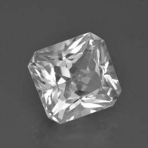 Quartzo branco natural 5,67ct, corte esmeralda, VS