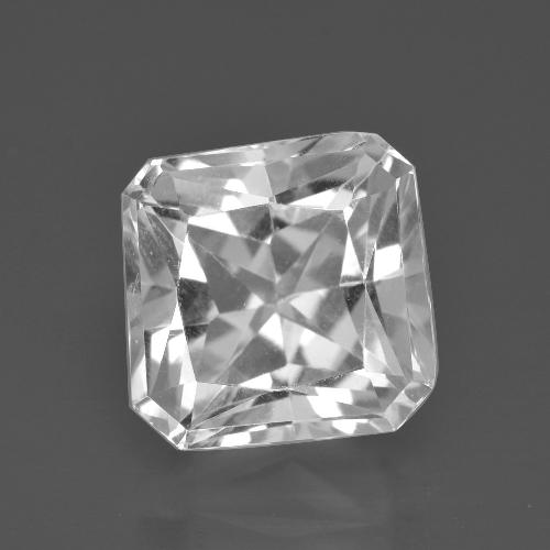 Quartzo branco natural 6,22ct, corte esmeralda, VVS-VS