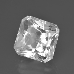 Quartzo branco natural 6,22ct, corte esmeralda, VVS-VS