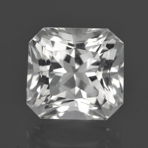 Quartzo branco natural 6,73ct, corte esmeralda, VVS