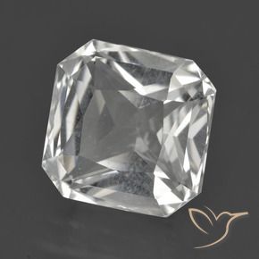 Quartzo Branco claro Natural 8.44ct, Corte Octógono / Esmeralda, VVS-VS