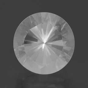 Quartzo branco natural 9,03ct, corte redondo, VVS
