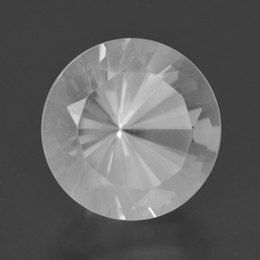 Quartzo branco natural 9,03ct, corte redondo, VVS