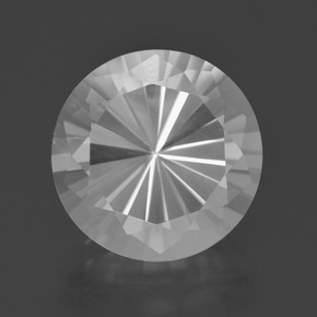 Quartzo branco natural 9,08ct, corte redondo, VVS
