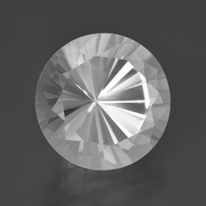 Quartzo branco natural 9,08ct, corte redondo, VVS