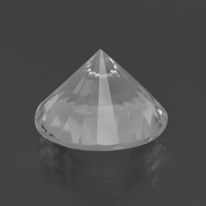 Quartzo branco natural 9,08ct, corte redondo, VVS