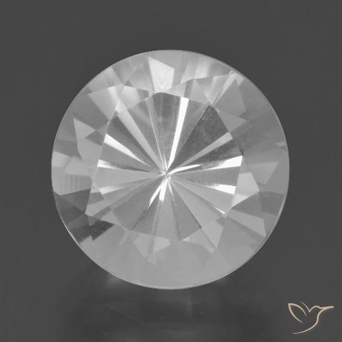 Quartzo branco natural 6,95ct, corte redondo, VVS