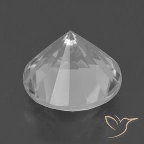 Quartzo branco natural 6,95ct, corte redondo, VVS