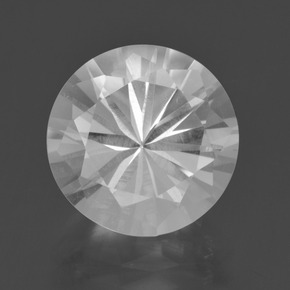 Quartzo branco natural 5,71ct, corte redondo, VVS-VS
