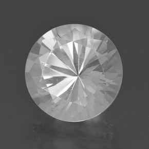 Quartzo branco natural 5,71ct, corte redondo, VVS-VS