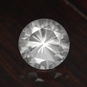 Quartzo branco natural 4,68ct, corte redondo, VVS