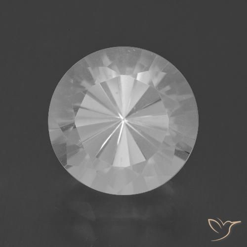 Quartzo branco natural 5,81ct, corte redondo, VVS