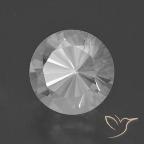 Quartzo branco natural 5,81ct, corte redondo, VVS