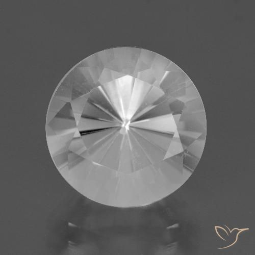 Quartzo branco de 6,42 quilates, corte de diamante de 12,2 mm do Brasil, Photo A