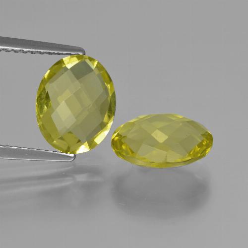 Pedras preciosas de quartzo amarelo natural de 4,54 ct, corte oval, VVS-VS