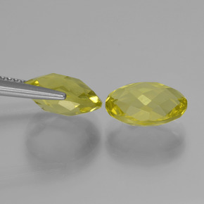 Pedras preciosas de quartzo amarelo natural de 4,54 ct, corte oval, VVS-VS