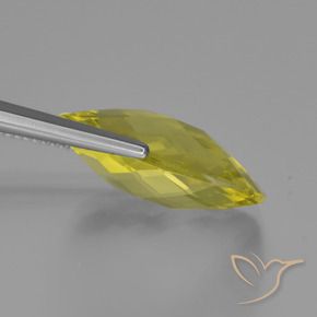 Quartzo Luz amarela Natural 14.01ct, Almofada, VVS