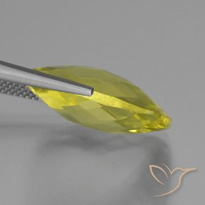 Quartzo Limão amarelo Natural 14.86ct, Almofada, VVS