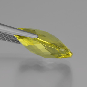 Quartzo amarelo natural 15,30ct, almofada cortada, VVS