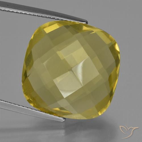 24.24ct Natural Luz amarela Quartzo, Almofada, VVS