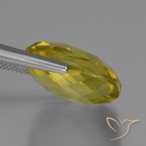 Quartzo Luz amarela Natural 24.24ct, Almofada, VVS