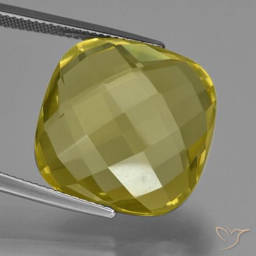 28.20ct Natural Luz amarela Quartzo, Almofada, VVS
