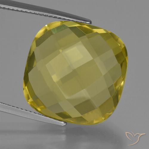 27.30ct Natural Luz amarela Quartzo, Almofada, VVS