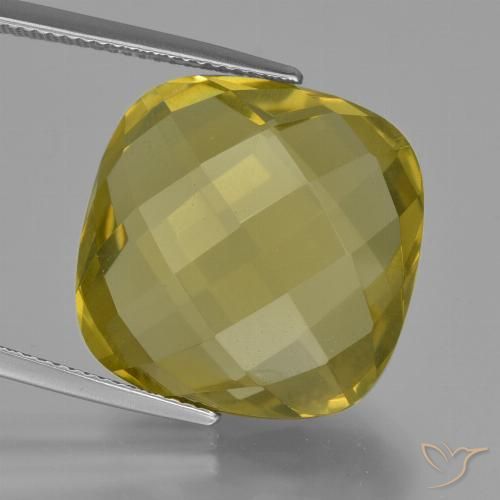 25.94ct Natural Luz amarela Quartzo, Almofada, VVS-VS