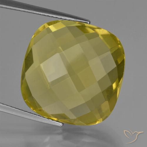 25.37ct Natural Amarelo Abacaxi Quartzo, Almofada, VVS
