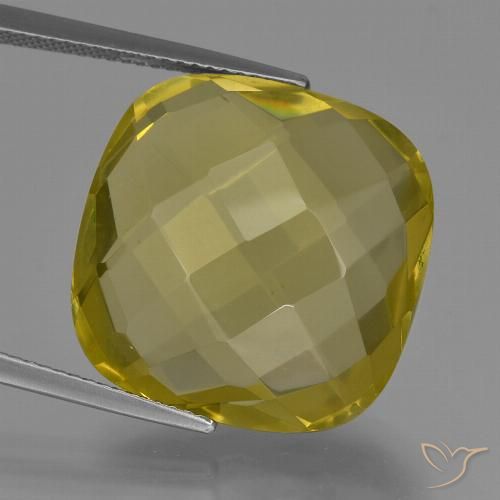 27.26ct Natural Amarelo Abacaxi Quartzo, Almofada, VVS