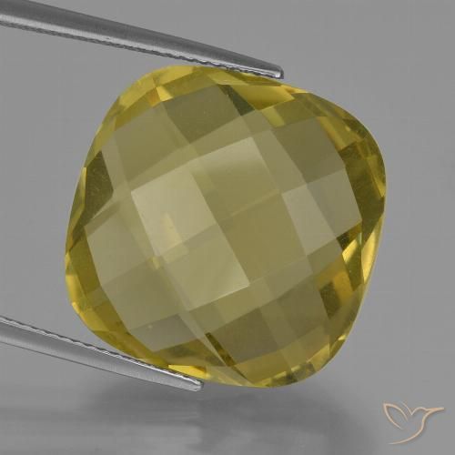 25.51ct Natural Luz amarela Quartzo, Almofada, VVS