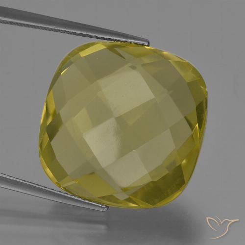 27.19ct Natural Luz amarela Quartzo, Almofada, VVS-VS