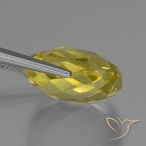 Quartzo Amarelo Abacaxi Natural 24.91ct, Almofada, VVS-VS