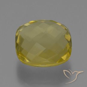 Quartzo Luz amarela Natural 28.15ct, Almofada, VVS-VS