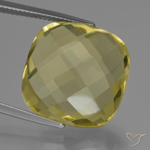 26.72ct Natural Luz amarela Quartzo, Almofada, VVS