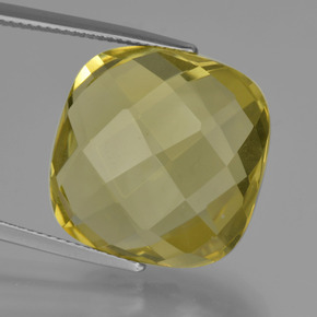 Quartzo amarelo natural 24,91ct, almofada cortada, VVS-VS