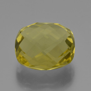 Quartzo amarelo natural 24,91ct, almofada cortada, VVS-VS