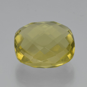 Quartzo amarelo natural 26,29ct, almofada cortada, VVS