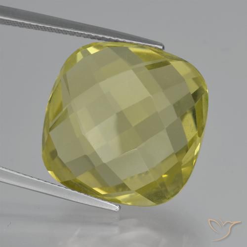26.82ct Natural Amarelo Abacaxi Quartzo, Almofada, VVS