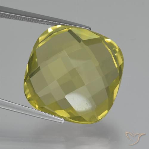 26.21ct Natural Luz amarela Quartzo, Almofada, VVS-VS
