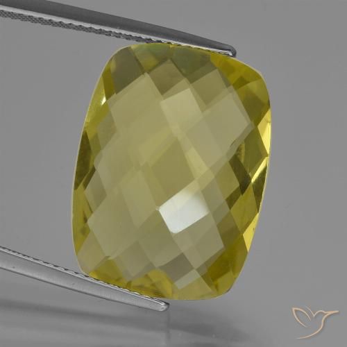 15.21ct Natural Amarelo Abacaxi Quartzo, Almofada, VVS