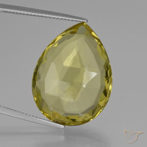 30.31ct Natural Amarelo Abacaxi Quartzo, Formato de pêra, VVS, Photo A