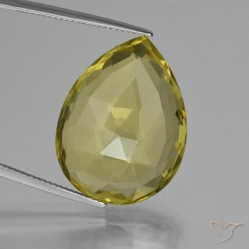 30.43ct Natural Amarelo Abacaxi Quartzo, Formato de pêra, VVS