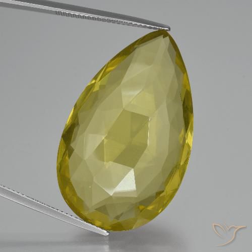 55.06ct Natural Luz amarela Quartzo, Formato de pêra, VVS-VS