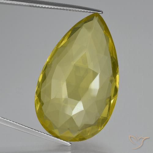 54.86ct Natural Amarelo Abacaxi Quartzo, Formato de pêra, VVS-VS