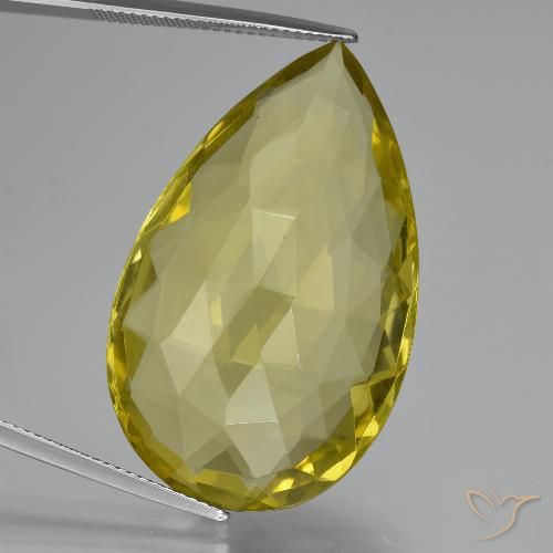 48.88ct Natural Amarelo Abacaxi Quartzo, Formato de pêra, VVS-VS