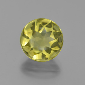 Quartzo amarelo natural 3,95ct, corte redondo, transparente