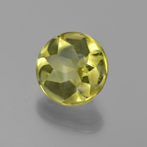 Quartzo amarelo natural 3,95ct, corte redondo, transparente
