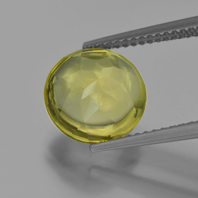 Quartzo amarelo natural 3,95ct, corte redondo, transparente